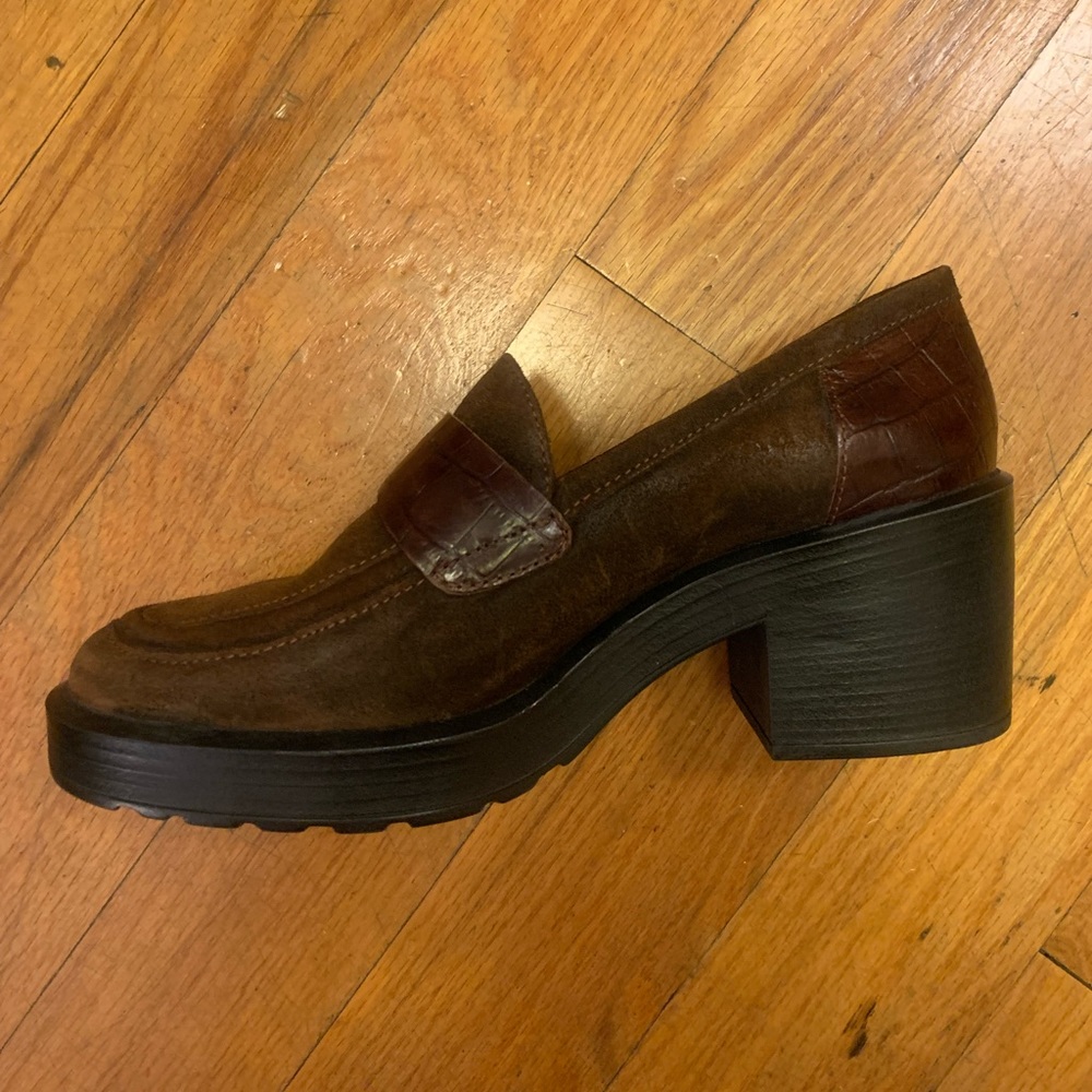 Chocolate Brown 90s Platform Loafers